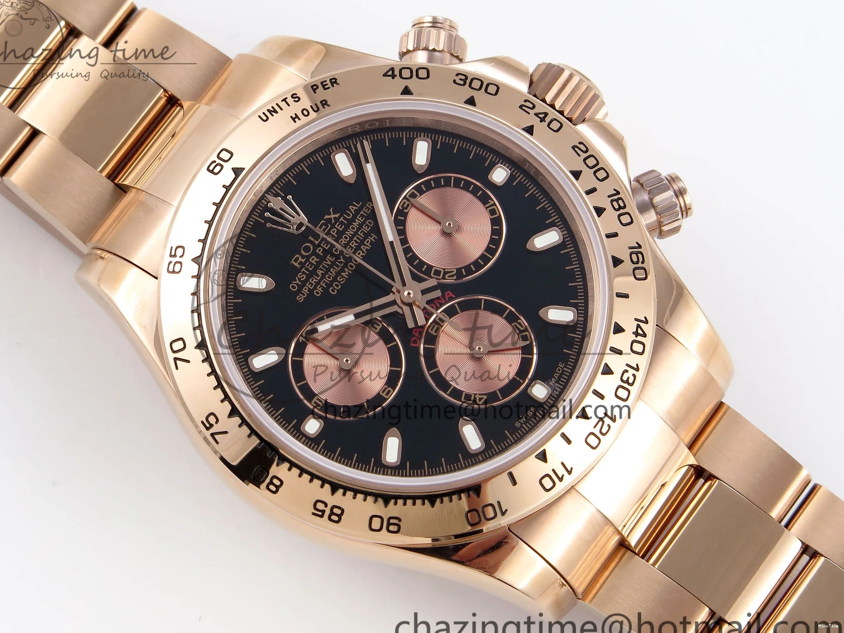 MiroTime 0111 DAYTONA 116505 RG OMF BEST EDITION BLACK RG DIAL ON RG BRACELET A7750 (SLIM MOVEMENT) Trendsetting 1797